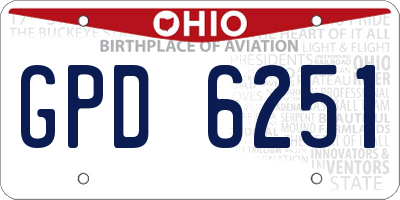 OH license plate GPD6251