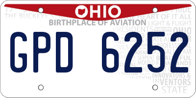 OH license plate GPD6252
