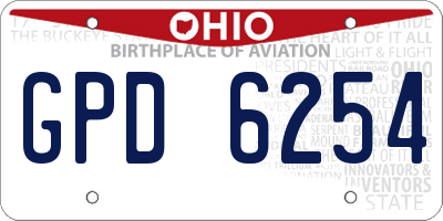 OH license plate GPD6254