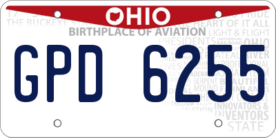 OH license plate GPD6255