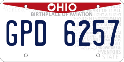 OH license plate GPD6257