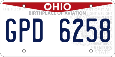 OH license plate GPD6258