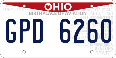 OH license plate GPD6260