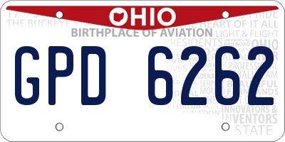OH license plate GPD6262
