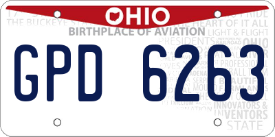 OH license plate GPD6263