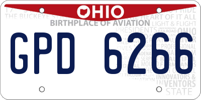 OH license plate GPD6266