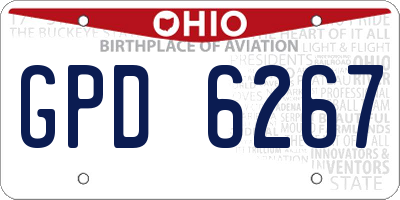 OH license plate GPD6267