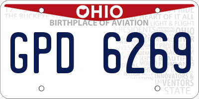 OH license plate GPD6269