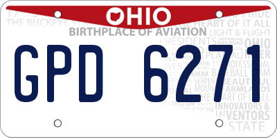 OH license plate GPD6271