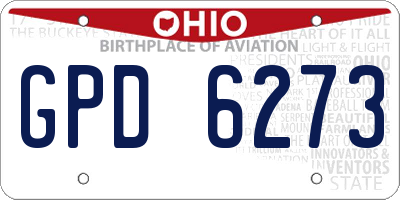 OH license plate GPD6273