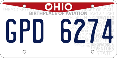 OH license plate GPD6274
