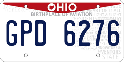 OH license plate GPD6276