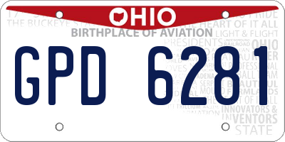 OH license plate GPD6281