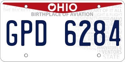 OH license plate GPD6284