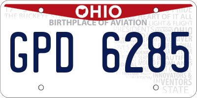 OH license plate GPD6285