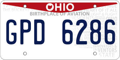OH license plate GPD6286