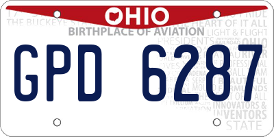 OH license plate GPD6287