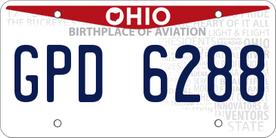 OH license plate GPD6288