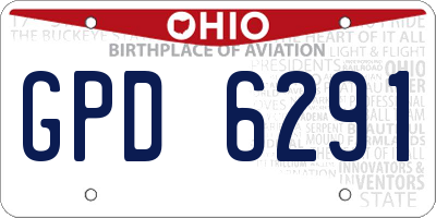OH license plate GPD6291