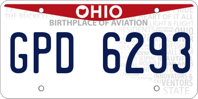 OH license plate GPD6293