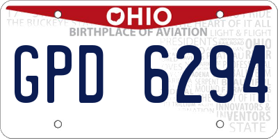 OH license plate GPD6294