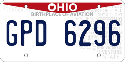 OH license plate GPD6296