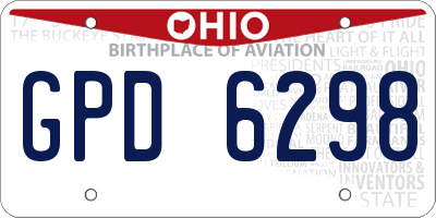 OH license plate GPD6298