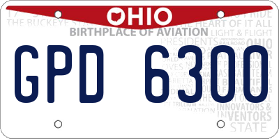 OH license plate GPD6300