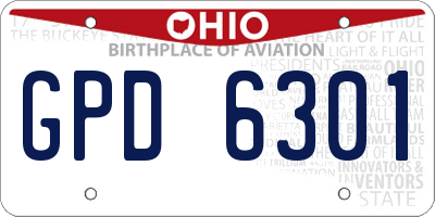 OH license plate GPD6301