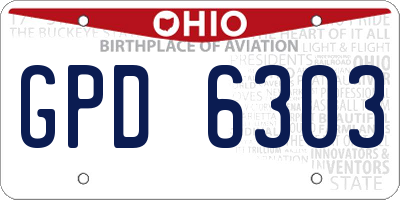 OH license plate GPD6303