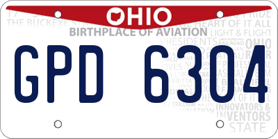 OH license plate GPD6304