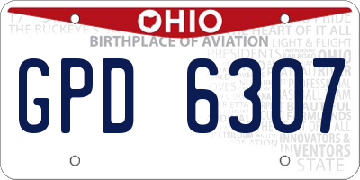OH license plate GPD6307