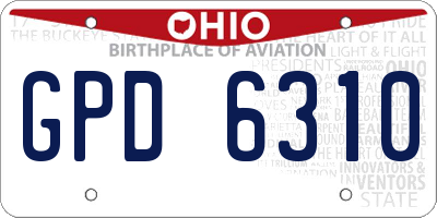 OH license plate GPD6310
