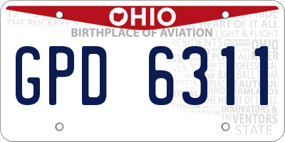OH license plate GPD6311