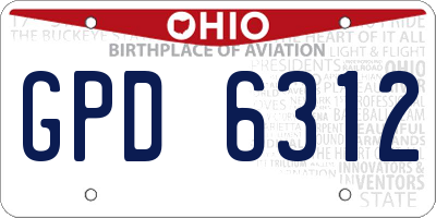 OH license plate GPD6312