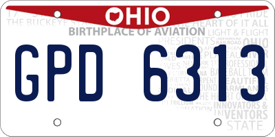 OH license plate GPD6313