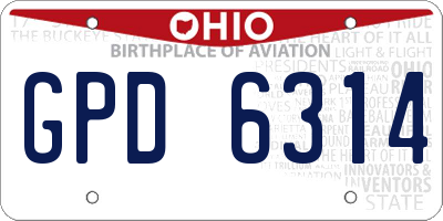 OH license plate GPD6314