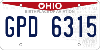 OH license plate GPD6315