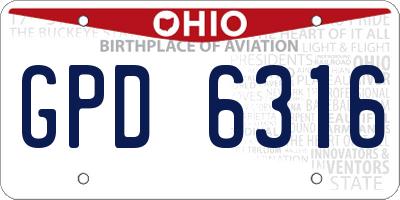 OH license plate GPD6316