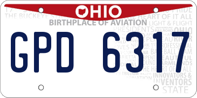 OH license plate GPD6317