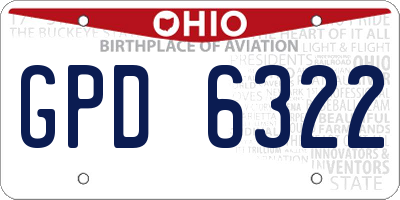 OH license plate GPD6322