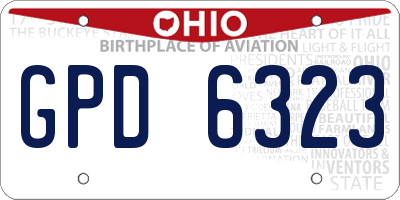 OH license plate GPD6323