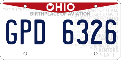 OH license plate GPD6326