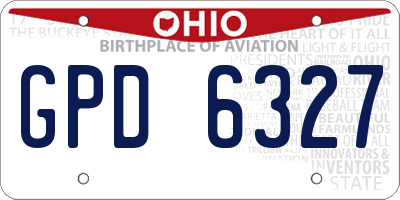 OH license plate GPD6327