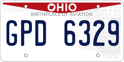 OH license plate GPD6329