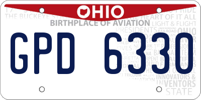 OH license plate GPD6330