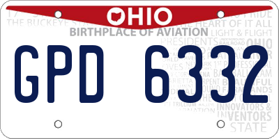OH license plate GPD6332