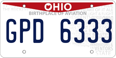 OH license plate GPD6333