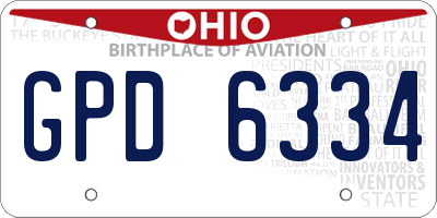 OH license plate GPD6334