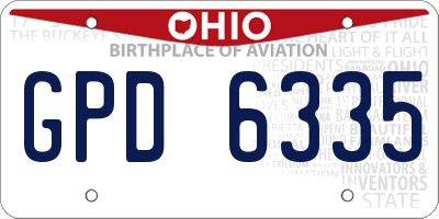 OH license plate GPD6335